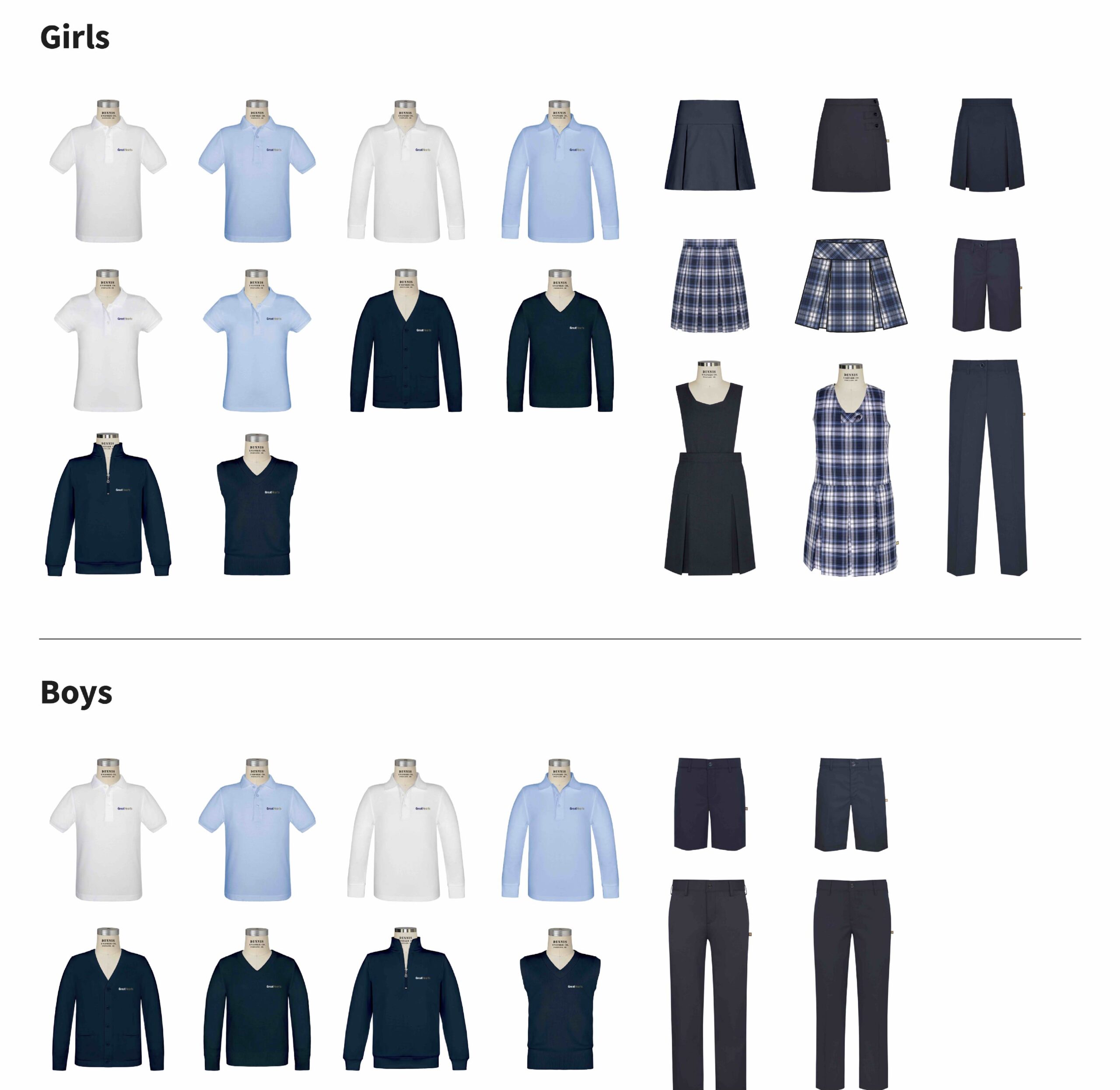 boys and girls uniforms
