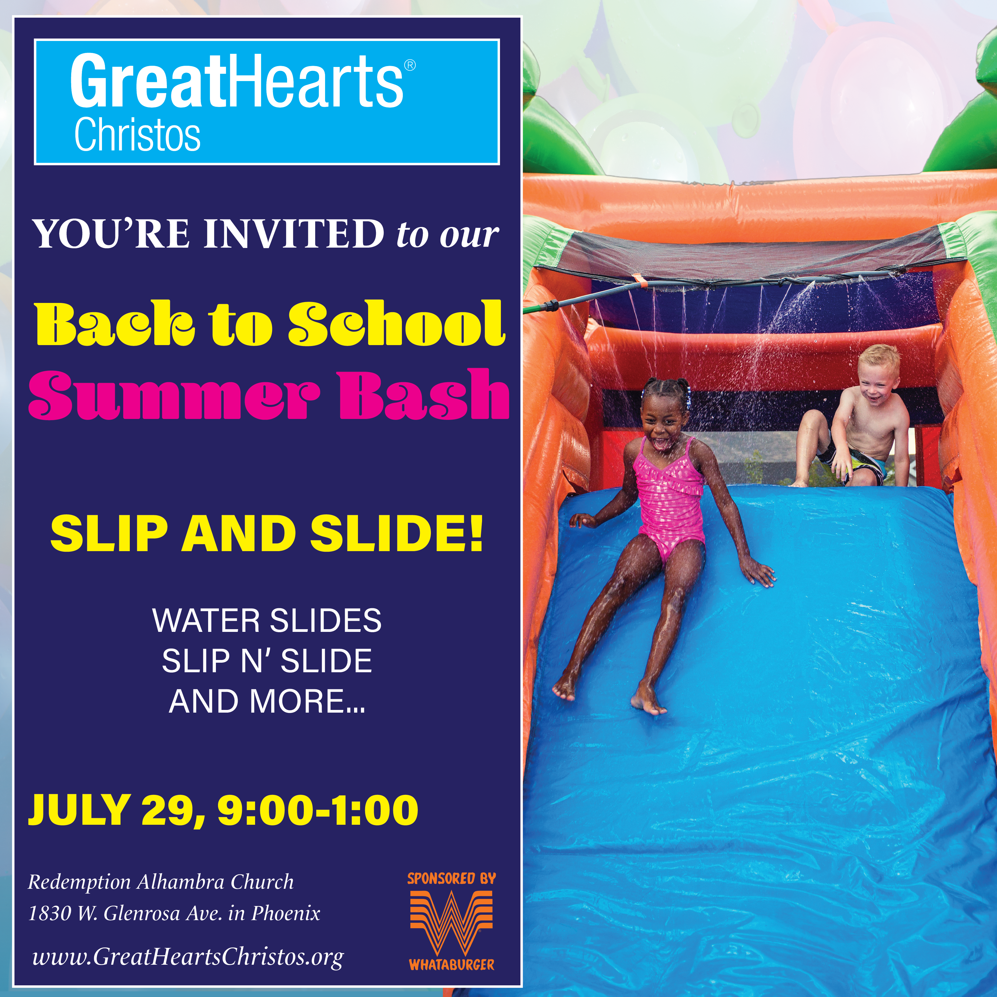 Back to school bash water slides